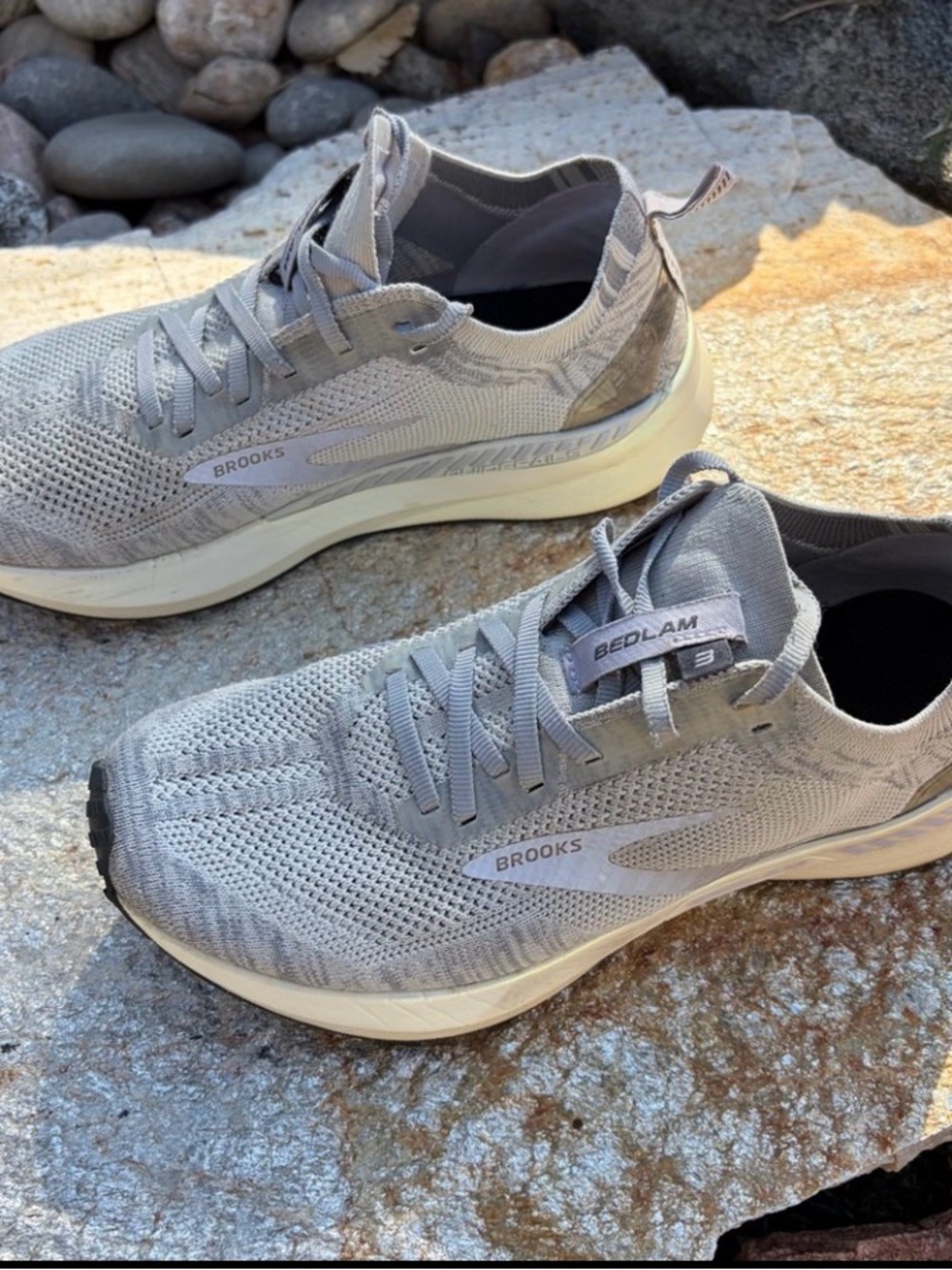 Brooks Bedlam Knit Sneakers — Light Gray
